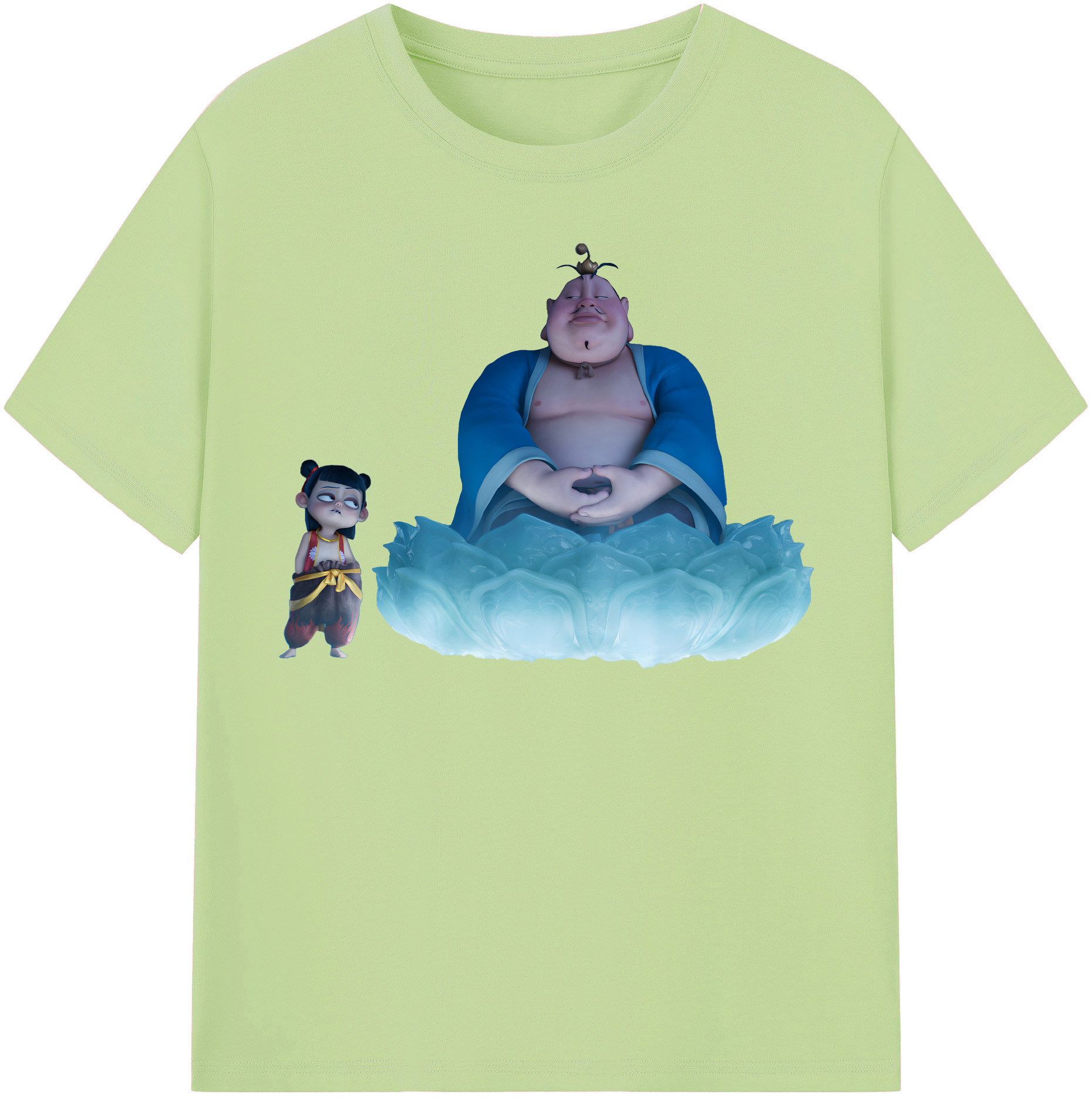 （画像用） Ne Zha 2 ナタ 魔童の大暴れ 綿100％半袖Tシャツ（フロントプリント）